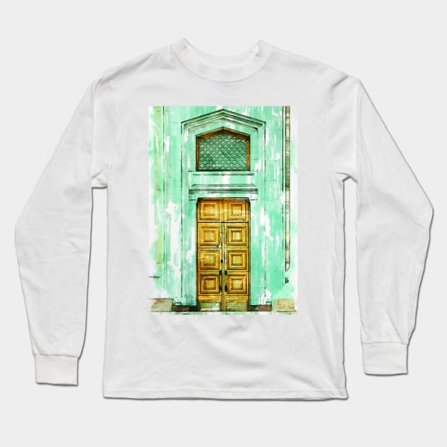 Awesome Vintage Door Alamaty Kazakhstan. Long Sleeve T-Shirt by ColortrixArt